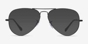 Ray-Ban RB6489 Aviator Noir Métal Montures de lunettes de vue d'EyeBuyDirect, with Tinted Lenses