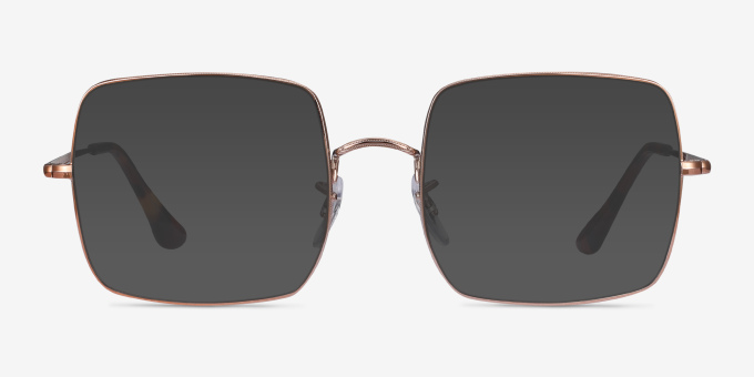 Ray-Ban Square Bronze MetalEyeglass Frames from EyeBuyDirect, with Tinted Lenses