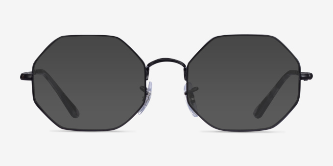 Ray-Ban Octagon Black MetalEyeglass Frames from EyeBuyDirect, with Tinted Lenses