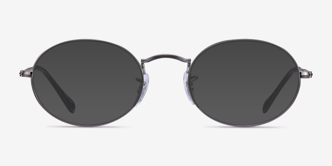 Ray-Ban RB3547V Oval Gunmetal MetalEyeglass Frames from EyeBuyDirect, with Tinted Lenses