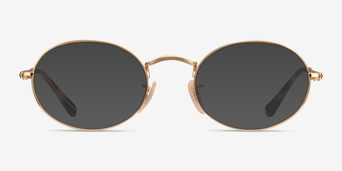 Ray-Ban RB3547V Oval Gold MetalEyeglass Frames from EyeBuyDirect, with Tinted Lenses