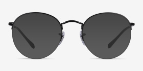 Ray-Ban RB3947V Round Noir Métal Montures de lunettes de vue d'EyeBuyDirect, with Tinted Lenses