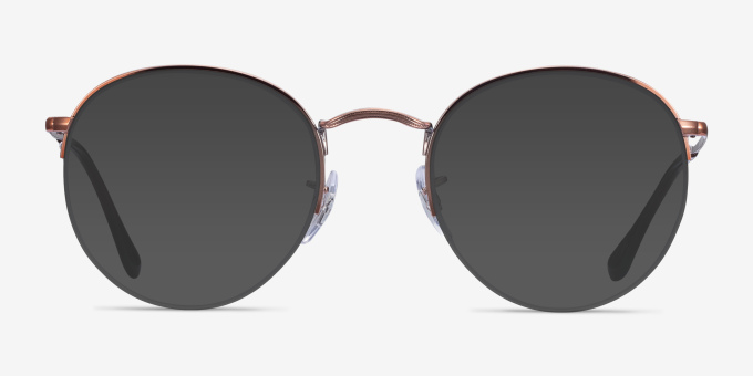 Ray-Ban RB3947V Round Bronze Copper MetalEyeglass Frames from EyeBuyDirect, with Tinted Lenses
