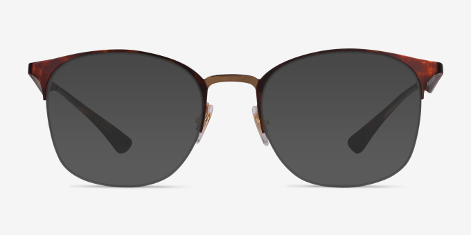 Ray-Ban RB6422 Tortoise Gold MetalEyeglass Frames from EyeBuyDirect, with Tinted Lenses