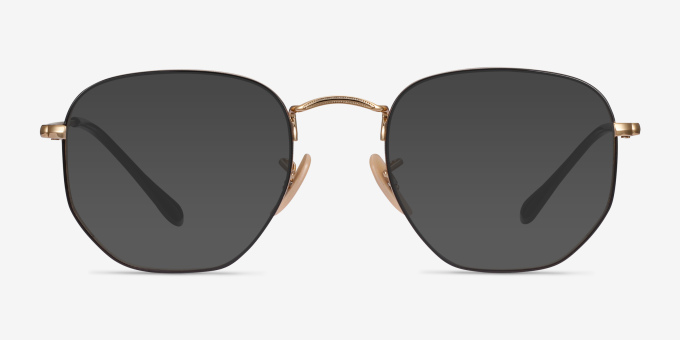 Ray-Ban RB6448 Black Gold MetalEyeglass Frames from EyeBuyDirect, with Tinted Lenses