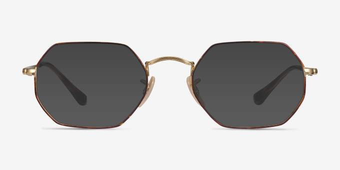 Ray-Ban RB6456 Tortoise Gold MetalEyeglass Frames from EyeBuyDirect, with Tinted Lenses