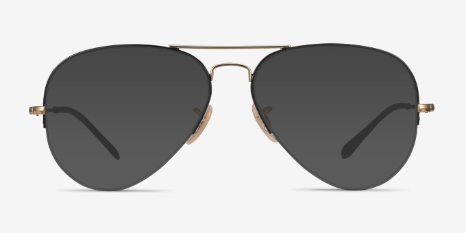 Ray-Ban RB6589 Black Gold MetalEyeglass Frames from EyeBuyDirect, with Tinted Lenses