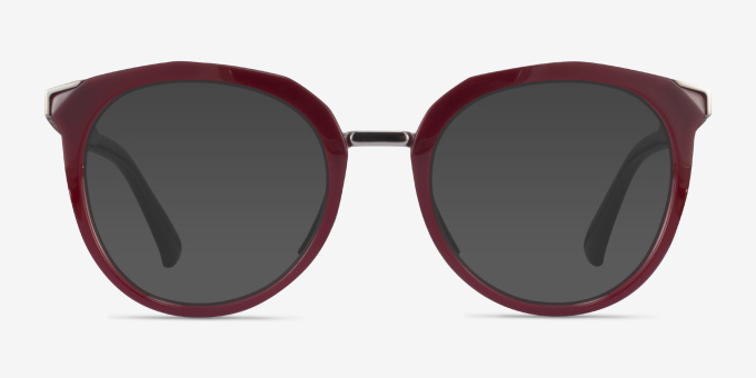 Oakley Top Knot Red & Silver AcetateEyeglass Frames from EyeBuyDirect, with Tinted Lenses