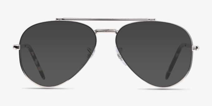 Ray-Ban RB3625V New Aviator Silver MetalEyeglass Frames from EyeBuyDirect, with Tinted Lenses