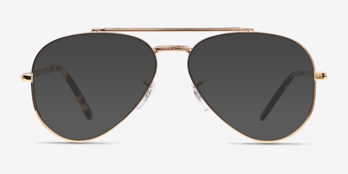 Ray-Ban RB3625V New Aviator Legend Gold MetalEyeglass Frames from EyeBuyDirect, with Tinted Lenses
