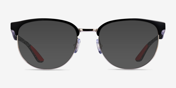 Ray-Ban RB8422 Black Silver MetalEyeglass Frames from EyeBuyDirect, with Tinted Lenses