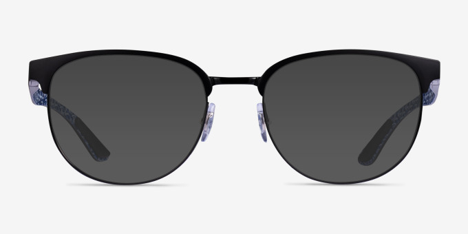 Ray-Ban RB8422 Matte Black MetalEyeglass Frames from EyeBuyDirect, with Tinted Lenses