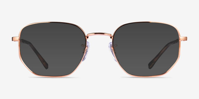 Ray-Ban RB6496 Rose Gold MetalEyeglass Frames from EyeBuyDirect, with Tinted Lenses