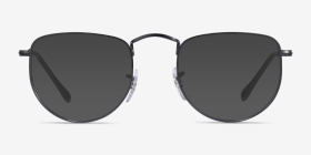 Ray-Ban RB3958V Elon Polished Black Métal Montures de lunettes de vue d'EyeBuyDirect, with Tinted Lenses