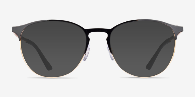 Ray-Ban RB6375 Gold Black MetalEyeglass Frames from EyeBuyDirect, with Tinted Lenses