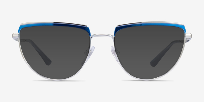 Vogue Eyewear VO4230 Blue Silver MetalEyeglass Frames from EyeBuyDirect, with Tinted Lenses