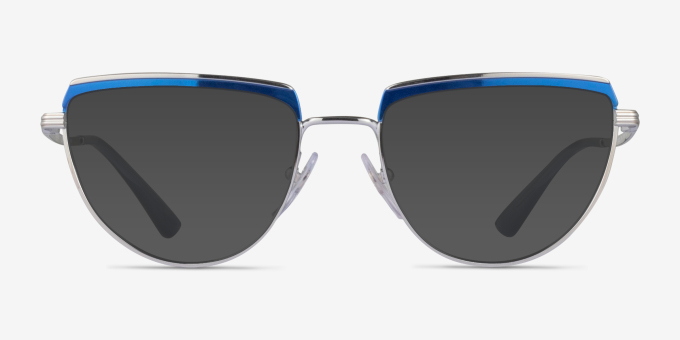 Vogue Eyewear VO4230 Blue Shiny Silver MetalEyeglass Frames from EyeBuyDirect, with Tinted Lenses