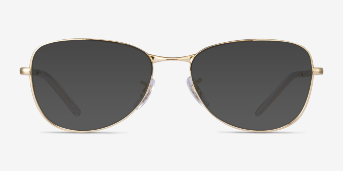 Ray-Ban RB3733V Shiny Gold MetalEyeglass Frames from EyeBuyDirect, with Tinted Lenses
