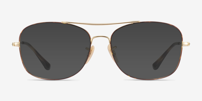 Ray-Ban RB6499 Tortoise Gold MetalEyeglass Frames from EyeBuyDirect, with Tinted Lenses