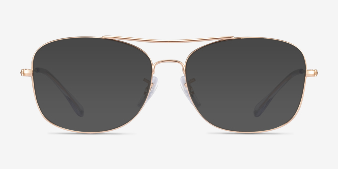 Ray-Ban RB6499 Rose Gold MetalEyeglass Frames from EyeBuyDirect, with Tinted Lenses