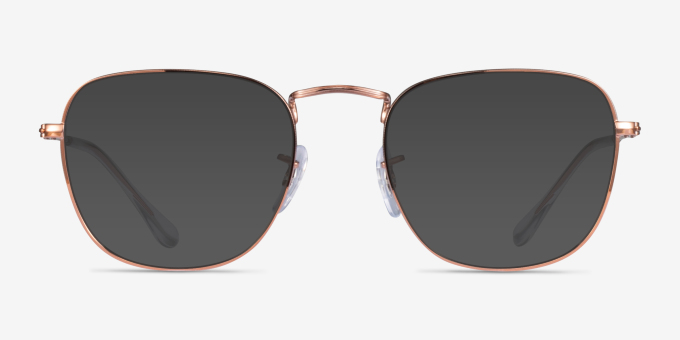 Ray-Ban RB3857V Frank Shiny Rose Gold MetalEyeglass Frames from EyeBuyDirect, with Tinted Lenses