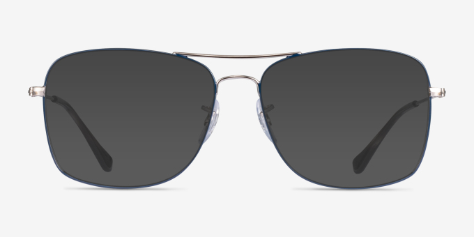 Ray-Ban RB6498 Silver Blue MetalEyeglass Frames from EyeBuyDirect, with Tinted Lenses