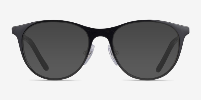 Ray-Ban RB9552V Black On Silver MetalEyeglass Frames from EyeBuyDirect, with Tinted Lenses