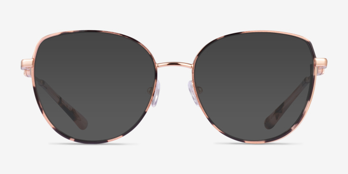 Michael Kors MK3066J Empire Round Rose Gold Pink Tortoise MetalEyeglass Frames from EyeBuyDirect, with Tinted Lenses