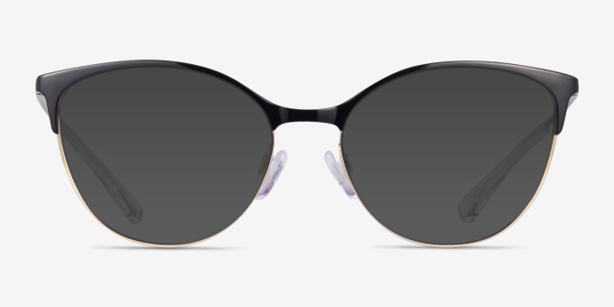 Emporio Armani EA1087 Shiny Black Pale Gold MetalEyeglass Frames from EyeBuyDirect, with Tinted Lenses