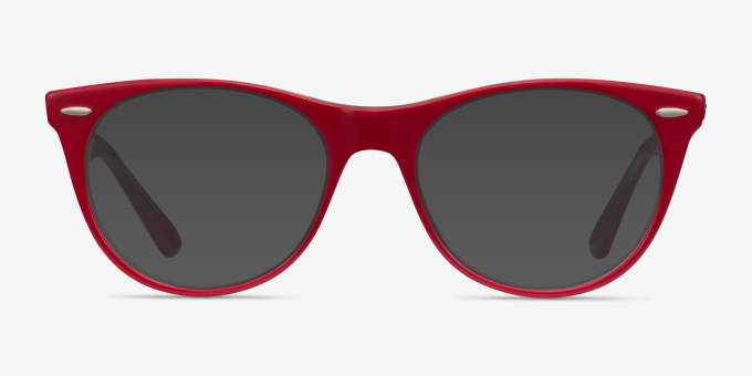 Ray-Ban RB2185V Red Transparent AcetateEyeglass Frames from EyeBuyDirect, with Tinted Lenses