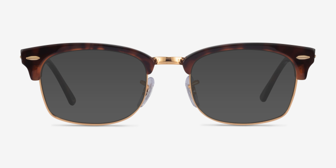 Ray-Ban Clubmaster Square Tortoise & Gold AcetateEyeglass Frames from EyeBuyDirect, with Tinted Lenses