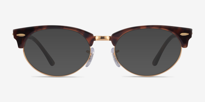 Ray-Ban Clubmaster Oval - Browline Black Striped Frame Eyeglasses
