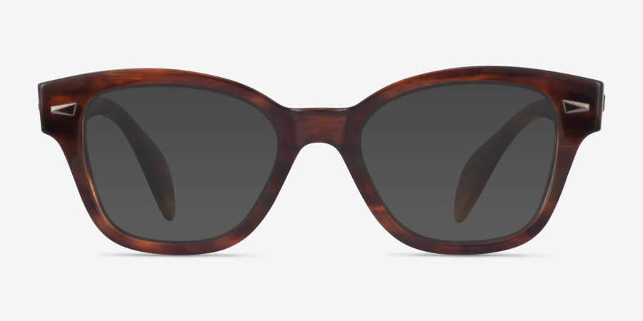 Ray-Ban RB0880 - Square Brown Striped Frame Eyeglasses | Eyebuydirect