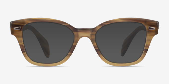 Ray-Ban RB0880 Light Brown Striped AcetateEyeglass Frames from EyeBuyDirect, with Tinted Lenses