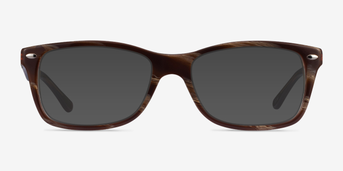 Ray-Ban RB5228 Brown Striped AcetateEyeglass Frames from EyeBuyDirect, with Tinted Lenses
