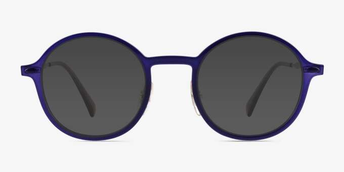 Ray-Ban RB7087 Lightray Transparent Blue Purple MetalEyeglass Frames from EyeBuyDirect, with Tinted Lenses