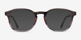 Ray-Ban RB5417 Striped Brown Red Acétate Montures de lunettes de vue d'EyeBuyDirect, with Tinted Lenses