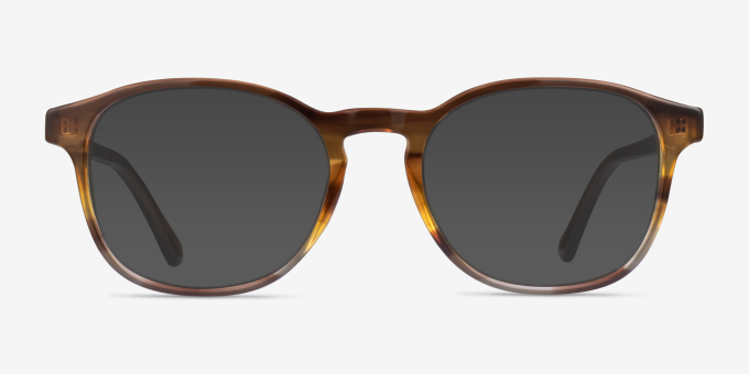Ray-Ban RB5417 Striped Brown AcetateEyeglass Frames from EyeBuyDirect, with Tinted Lenses