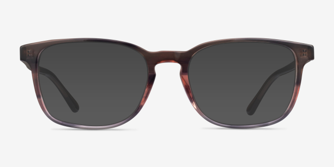 Ray-Ban RB5418 Striped Brown Red AcetateEyeglass Frames from EyeBuyDirect, with Tinted Lenses