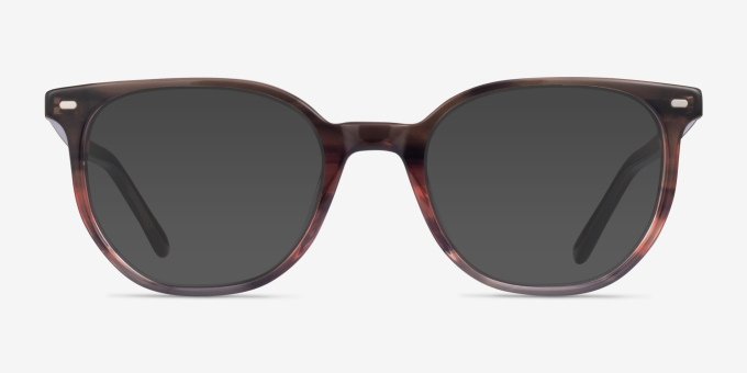 Paul Smith KEASDEN Sunglasses – Matte Striped Brown Frame 51mm, Brown Fade Lens