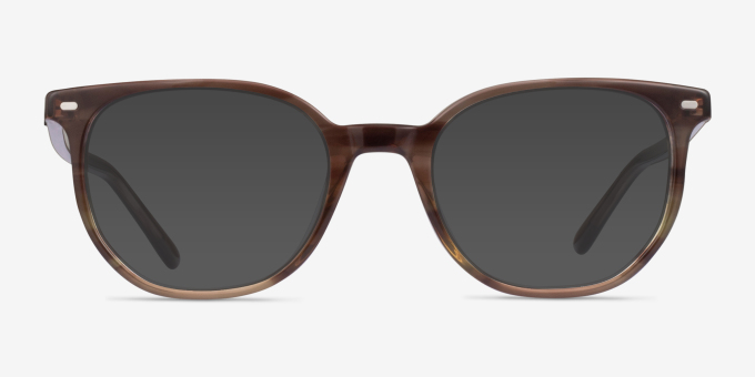 Ray-Ban RB5397 Elliot Striped Brown Green AcetateEyeglass Frames from EyeBuyDirect, with Tinted Lenses