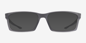Oakley Overhead Satin Gray Plastique Montures de lunettes de vue d'EyeBuyDirect, with Tinted Lenses