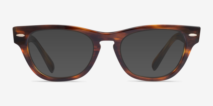 Ray-Ban RB2201V Laramie Striped Tortoise AcetateEyeglass Frames from EyeBuyDirect, with Tinted Lenses