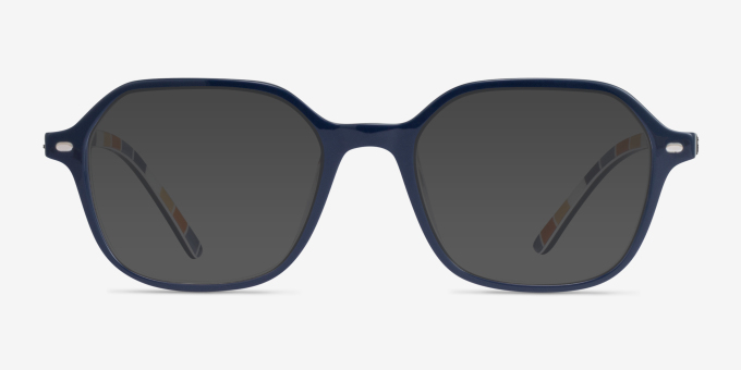 Ray-Ban RB5394 John Blue On Stripes Orange AcetateEyeglass Frames from EyeBuyDirect, with Tinted Lenses