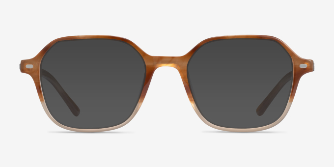 Ray-Ban RB5394 John Gradient Light Brown Tortoise AcetateEyeglass Frames from EyeBuyDirect, with Tinted Lenses
