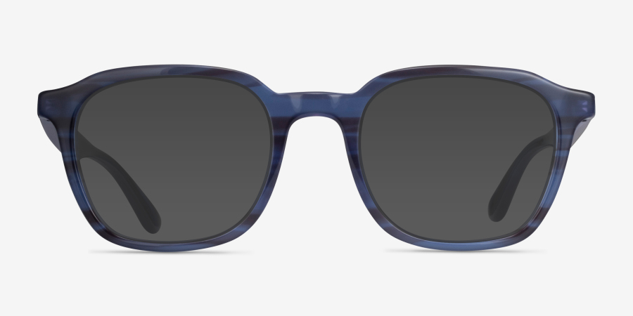 Ray-Ban RB5390 - Square Striped Blue Frame Eyeglasses | Eyebuydirect Canada