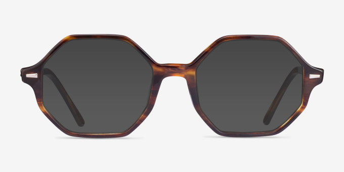 Ray-Ban RB5472 Britt Striped Tortoise AcetateEyeglass Frames from EyeBuyDirect, with Tinted Lenses