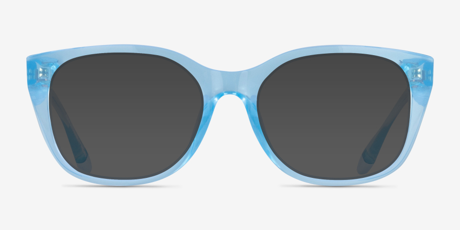 Armani Exchange AX3099U - Square Shiny Transparent Blue Frame Glasses ...