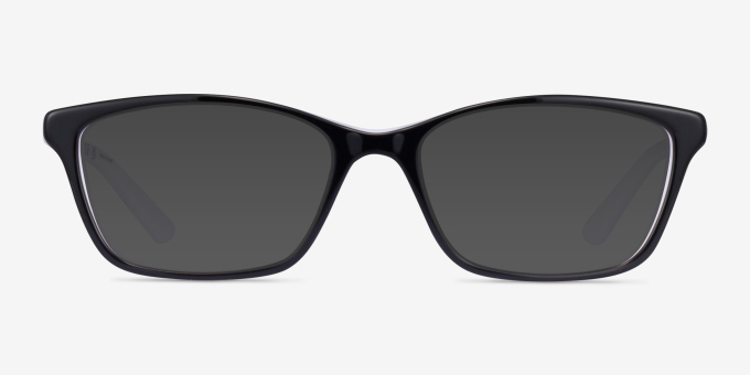 Ralph RA7044 Black On White AcetateEyeglass Frames from EyeBuyDirect, with Tinted Lenses