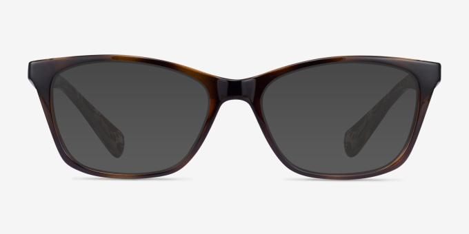 Ralph RA7071 Shiny Brown Tortoise PlasticEyeglass Frames from EyeBuyDirect, with Tinted Lenses